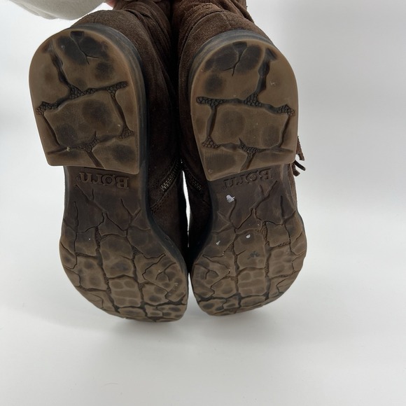 Born Size 11M Brown Suede Zip Slouch Ankle Fashion Boots Bootie‎
